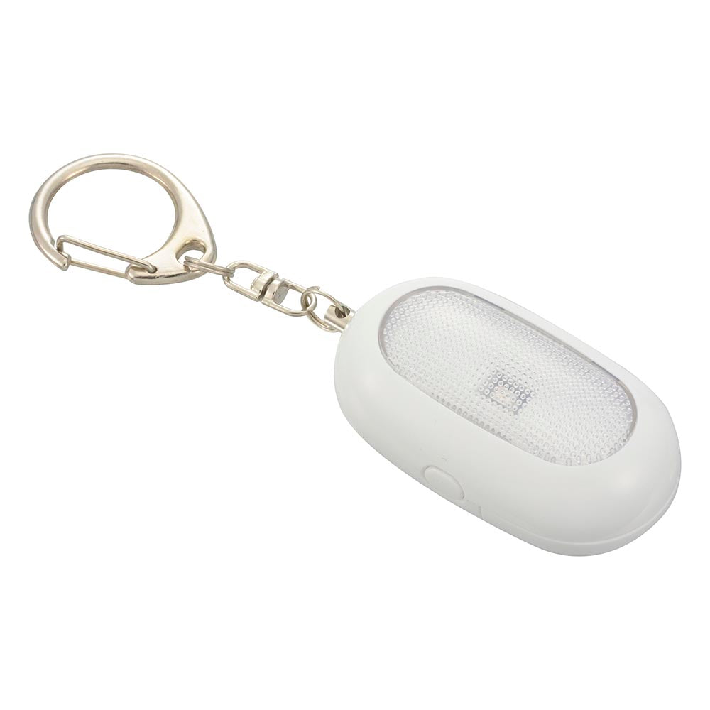 LEDミニライト【防犯アラーム付】(大音量85dB/赤色LEDライト付/ボタン型電池 LR44×3個使用/ホワイト)_08-4106_OSE-MSA812W_OHM(オーム電機)